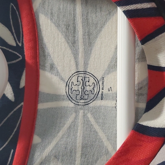 Tory Burch Navy Pottery Pima Cotton Drawstring Dress - Picture 6 of 9